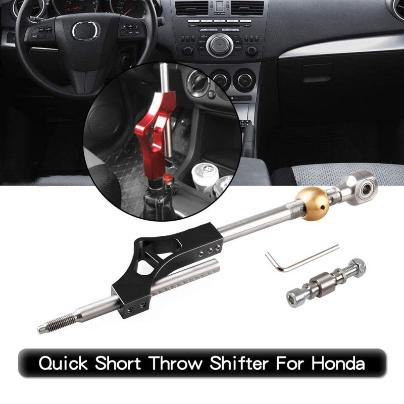 RYANSTAR RACING RYANSTAR Shifter Extender Adjustable Short Shifter Compatible with Ciciv CRX Del Sol Acura Integra B or D Series Engine Black - Image 3